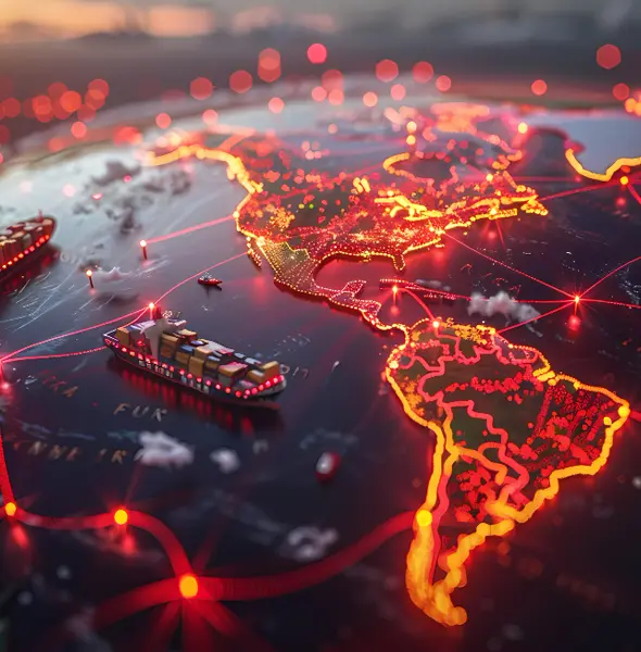 Operação portuária global com navio porta-contêineres atracado