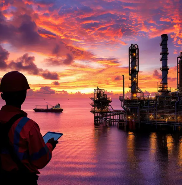 Plataforma offshore em operação